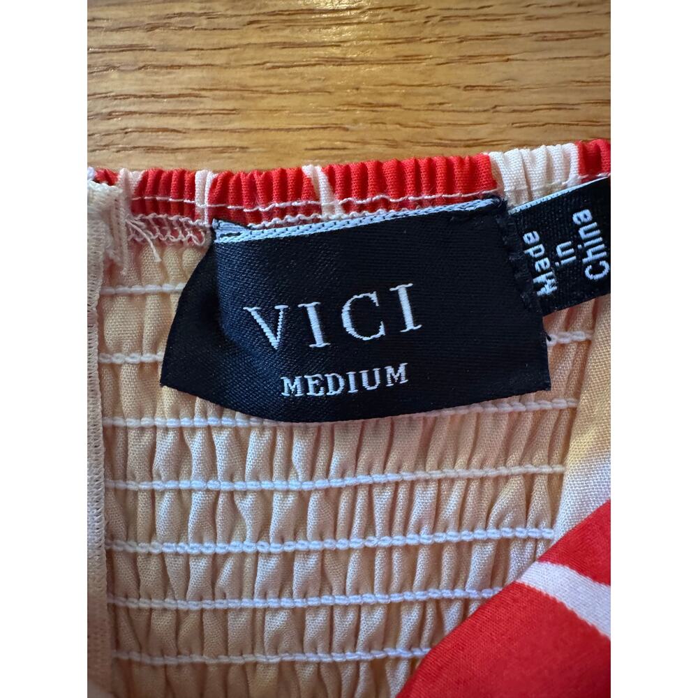 VICI Collection Cream/Red Floral Sleeveless Maxi Dress M - Picture 3 of 4